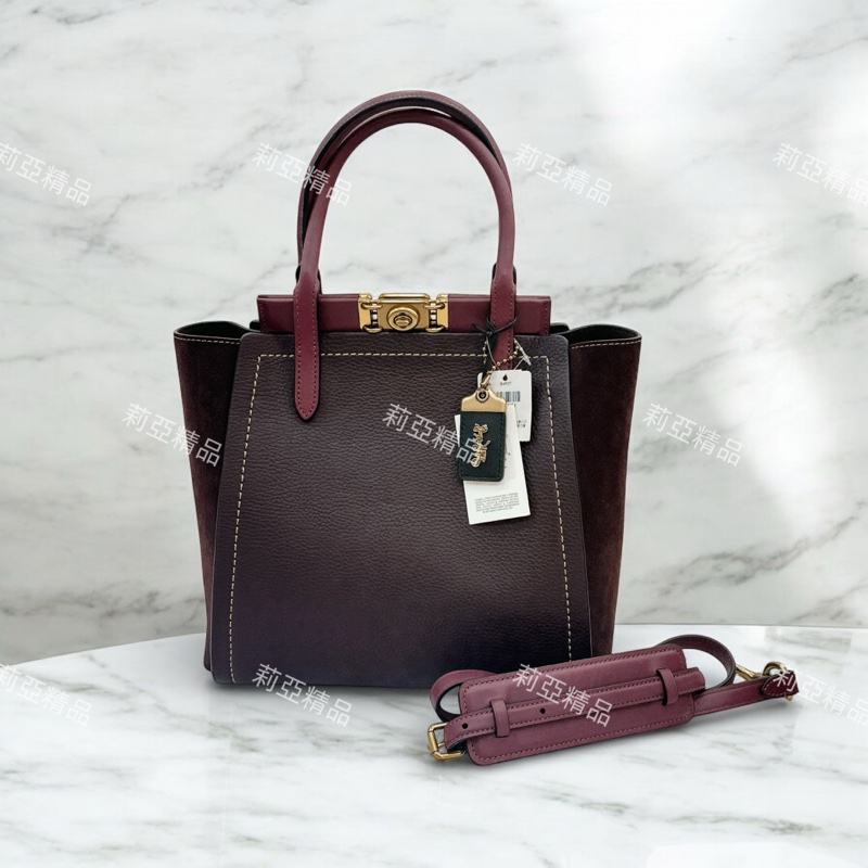 莉亞精品♡ Coach 公文包 紫 二手美包-0