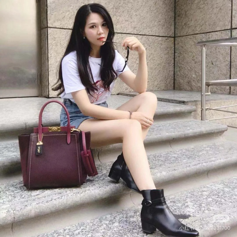 莉亞精品♡ Coach 公文包 紫 二手美包-1