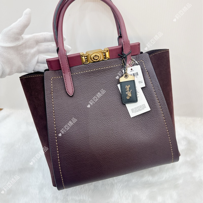 莉亞精品♡ Coach 公文包 紫 二手美包-2