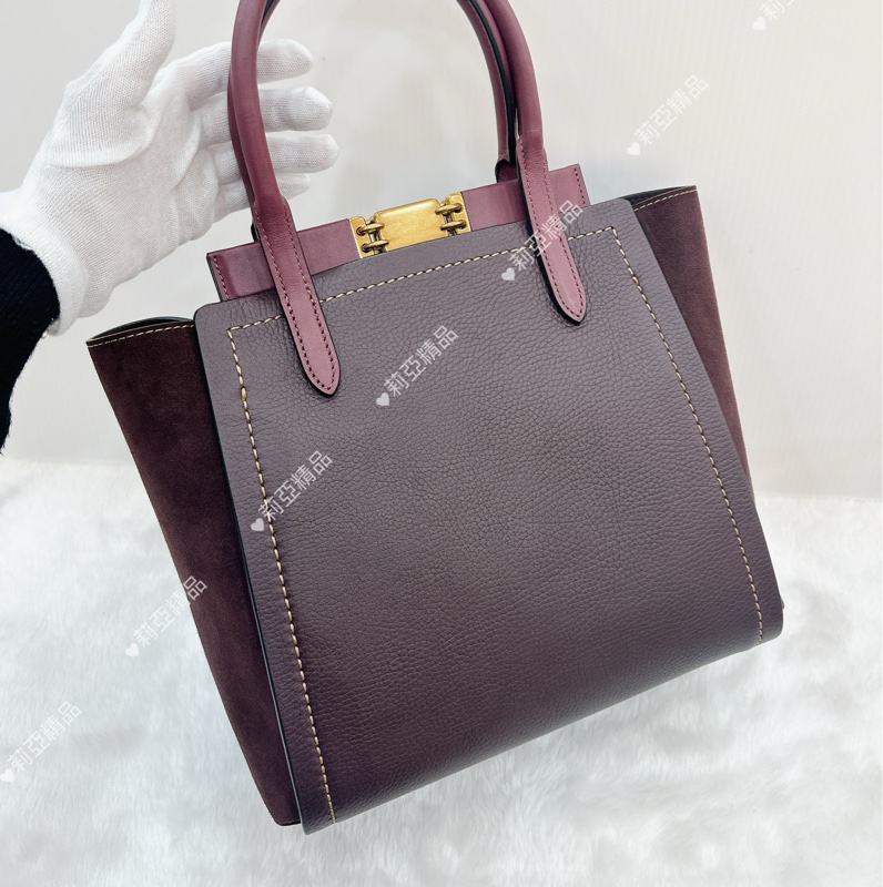 莉亞精品♡ Coach 公文包 紫 二手美包-3