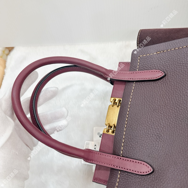 莉亞精品♡ Coach 公文包 紫 二手美包-11