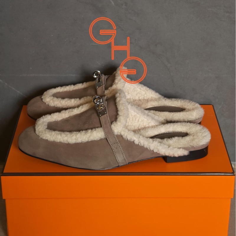 愛馬仕Oz 穆勒鞋/ 大象灰/ 37.5 (全新品)-2