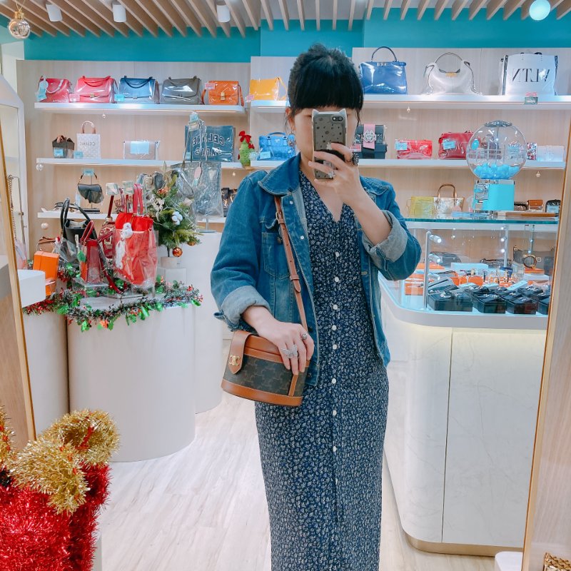 MS0412 Celine 塞琳 鼓型 化妝箱包 調節斜背 翻蓋 金扣Tambour Medium Triomphe Canvas Brown Monogram x GHW-19