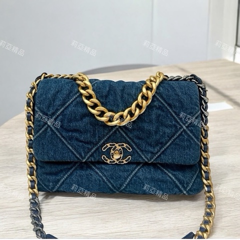莉亞精品♡ Chanel 牛仔19Bag 二手美包