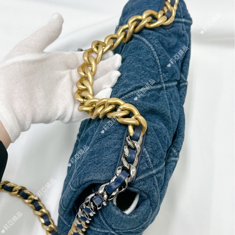 莉亞精品♡ Chanel 牛仔19Bag 二手美包-3