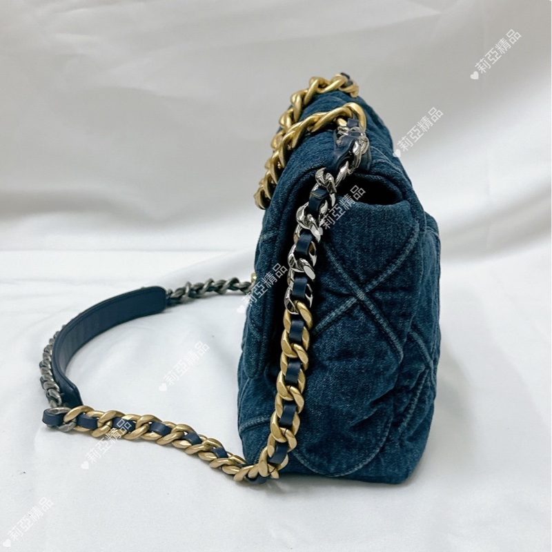 莉亞精品♡ Chanel 牛仔19Bag 二手美包-4
