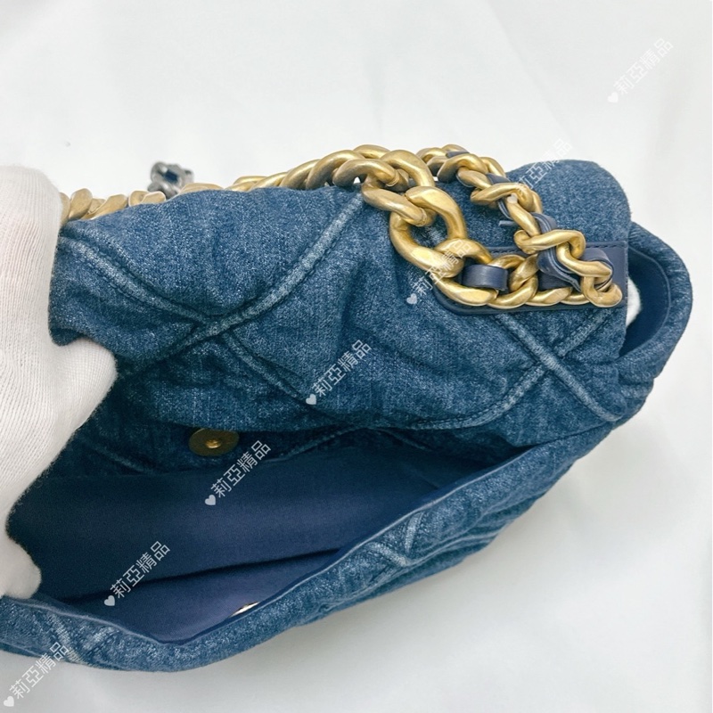莉亞精品♡ Chanel 牛仔19Bag 二手美包-12
