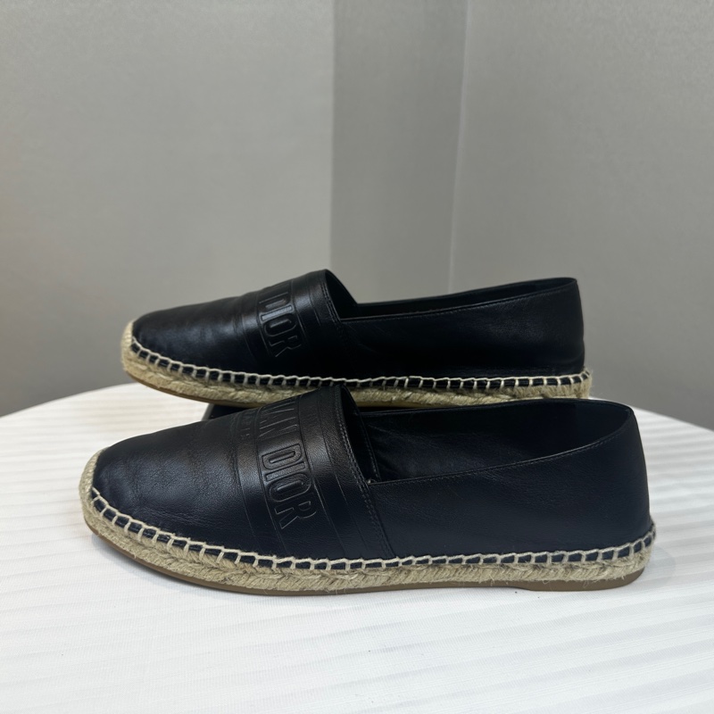 Christian Dior Lambskin Granville Espadrilles 黑色平底羊皮草織鞋 39.5碼-1
