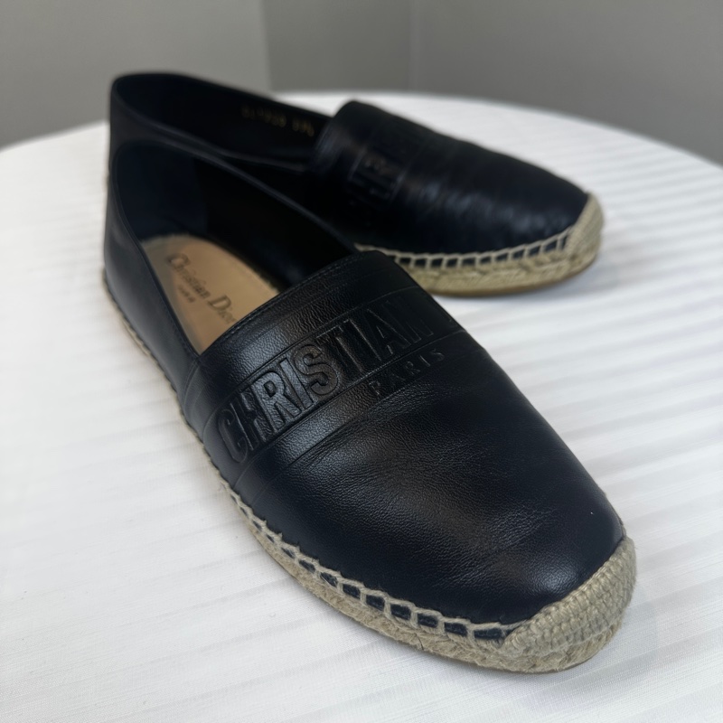 Christian Dior Lambskin Granville Espadrilles 黑色平底羊皮草織鞋 39.5碼-2