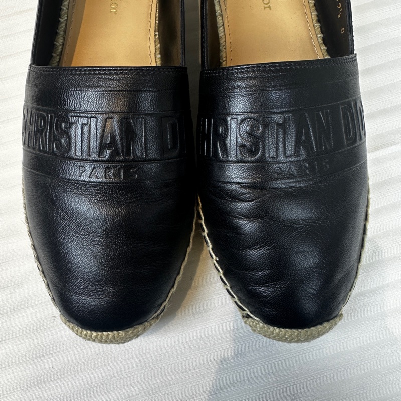 Christian Dior Lambskin Granville Espadrilles 黑色平底羊皮草織鞋 39.5碼-9