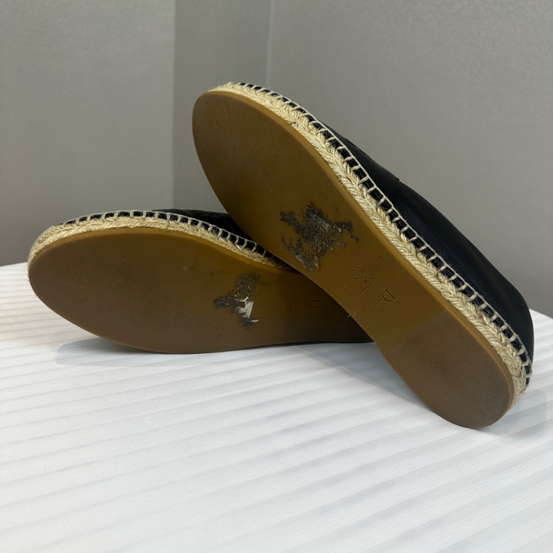 Christian Dior Lambskin Granville Espadrilles 黑色平底羊皮草織鞋 39.5碼-13