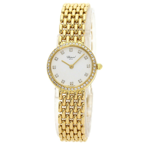 蕭邦 (Chopard) 10/5911 經典款 12P 鑲鑽腕錶，18K 黃金錶殼/18KYG/鑽石，女款
