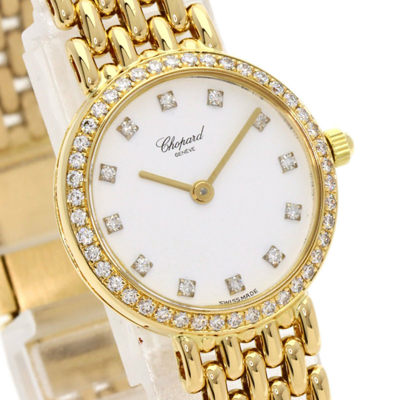 蕭邦 (Chopard) 10/5911 經典款 12P 鑲鑽腕錶,18K 黃金錶殼/18KYG/鑽石,女款-3