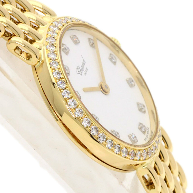 蕭邦 (Chopard) 10/5911 經典款 12P 鑲鑽腕錶,18K 黃金錶殼/18KYG/鑽石,女款-5