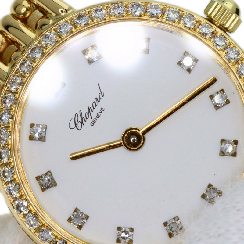 蕭邦 (Chopard) 10/5911 經典款 12P 鑲鑽腕錶,18K 黃金錶殼/18KYG/鑽石,女款-18