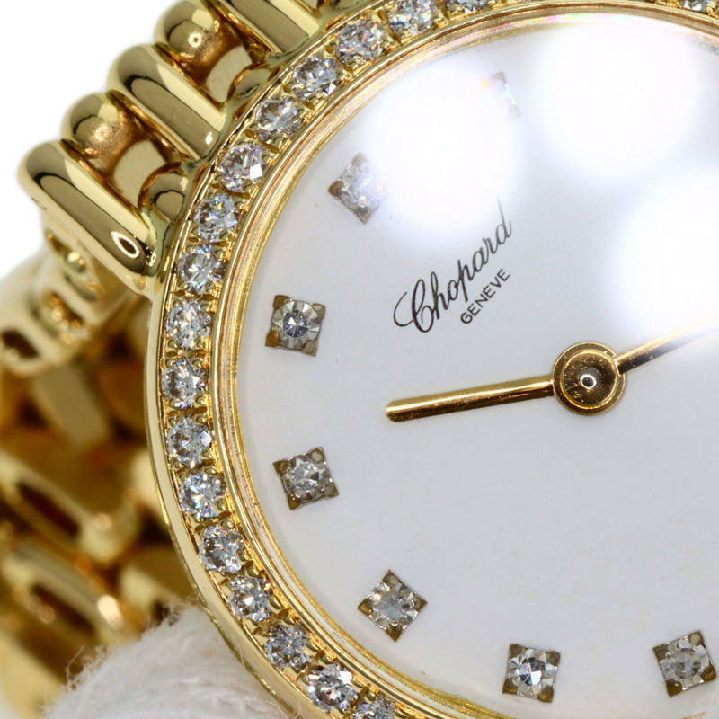蕭邦 (Chopard) 10/5911 經典款 12P 鑲鑽腕錶,18K 黃金錶殼/18KYG/鑽石,女款-19