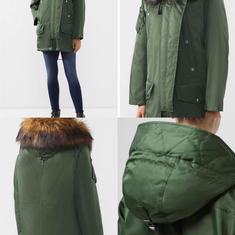 BURBERRY英國草綠色兩件式風衣XXS-2