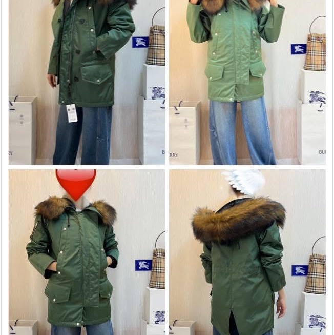 BURBERRY英國草綠色兩件式風衣XXS-4