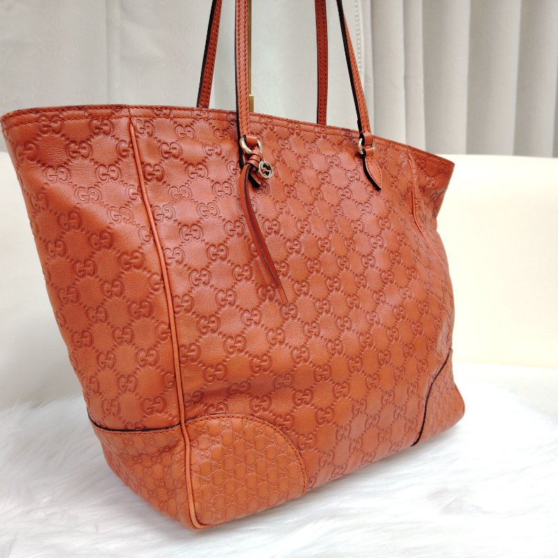 Gucci 古馳 Bree 中古 橙色 壓紋老花 托特包-2