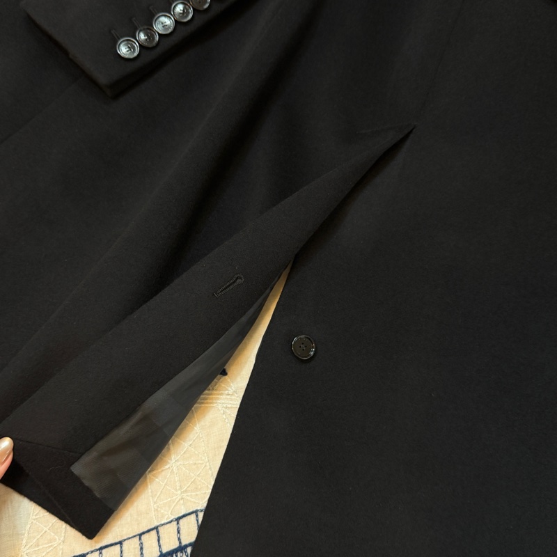 BURBERRY英國黑色羊絨混紡大衣UK8-9