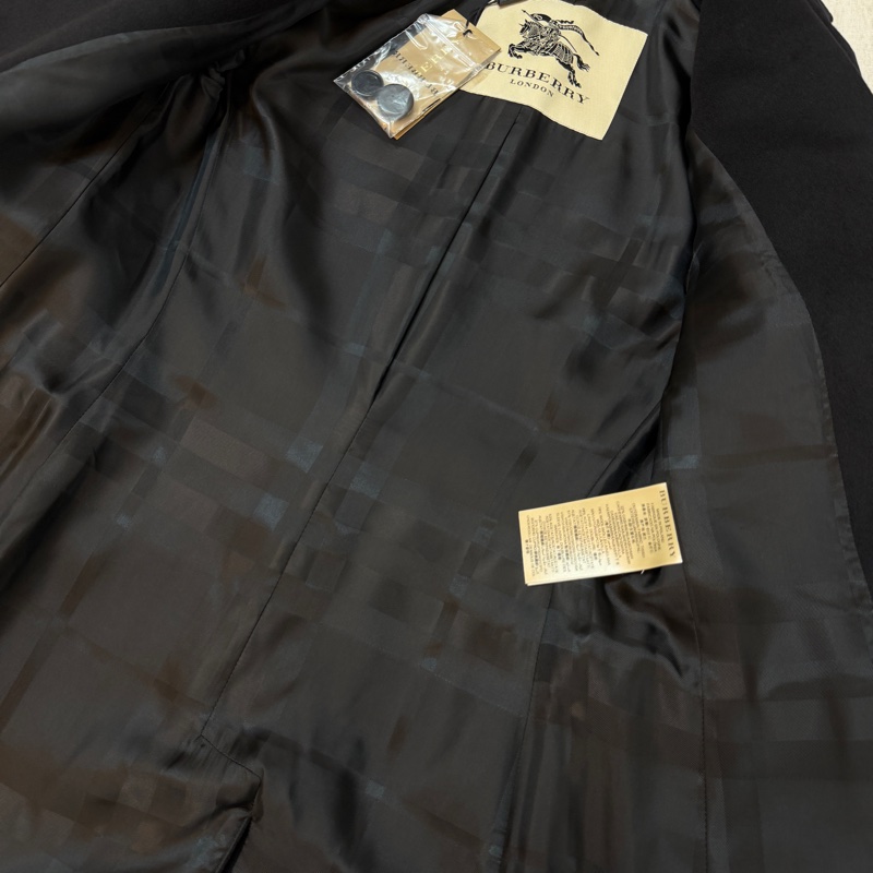 BURBERRY英國黑色羊絨混紡大衣UK8-10
