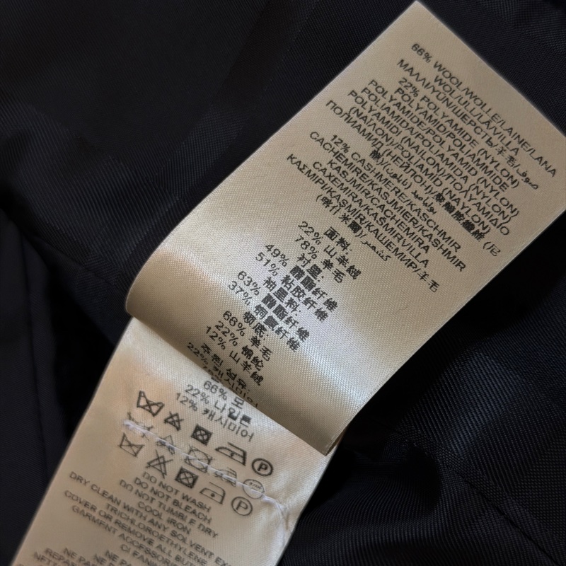 BURBERRY英國黑色羊絨混紡大衣UK8-13