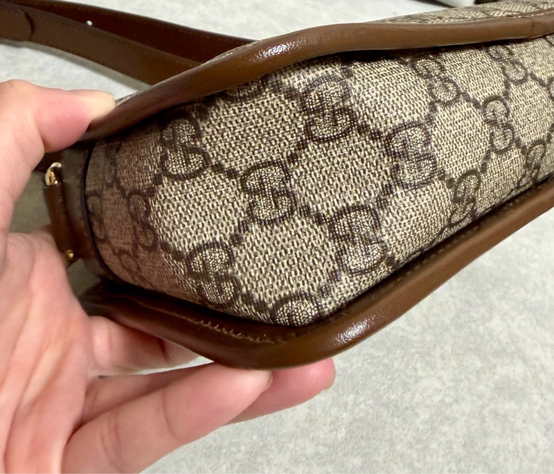 近全新‼️GUCCI 658572 經典棕色老花 INTERLOCKING G系列帆布迷你斜背包 相機包-5