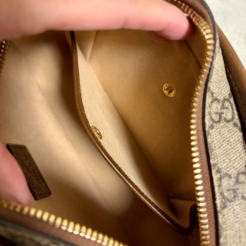 近全新‼️GUCCI 658572 經典棕色老花 INTERLOCKING G系列帆布迷你斜背包 相機包-6