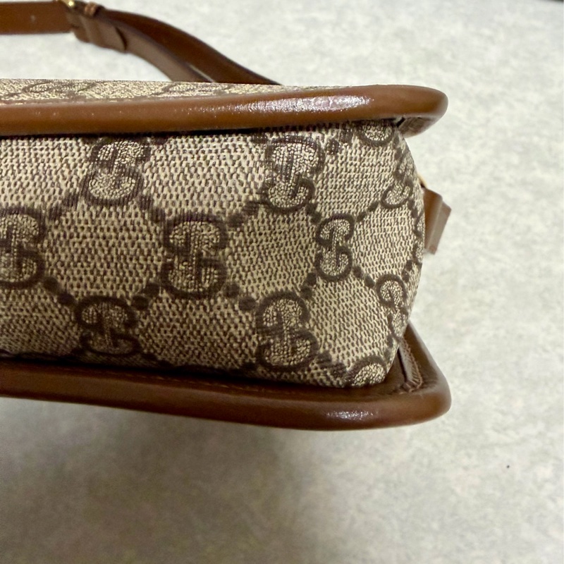 近全新‼️GUCCI 658572 經典棕色老花 INTERLOCKING G系列帆布迷你斜背包 相機包-8