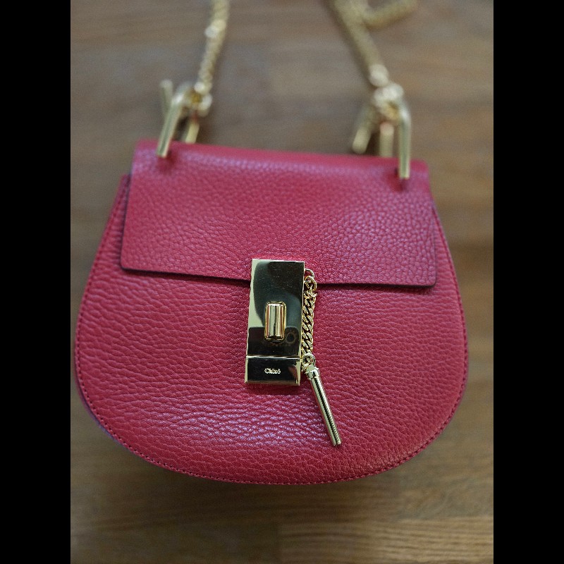 (近新閒置品)Chloe紅色牛皮小豬包-1