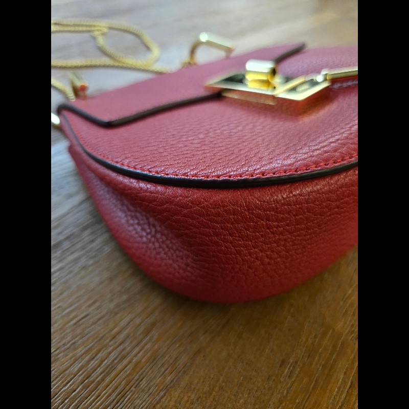 (近新閒置品)Chloe紅色牛皮小豬包-2