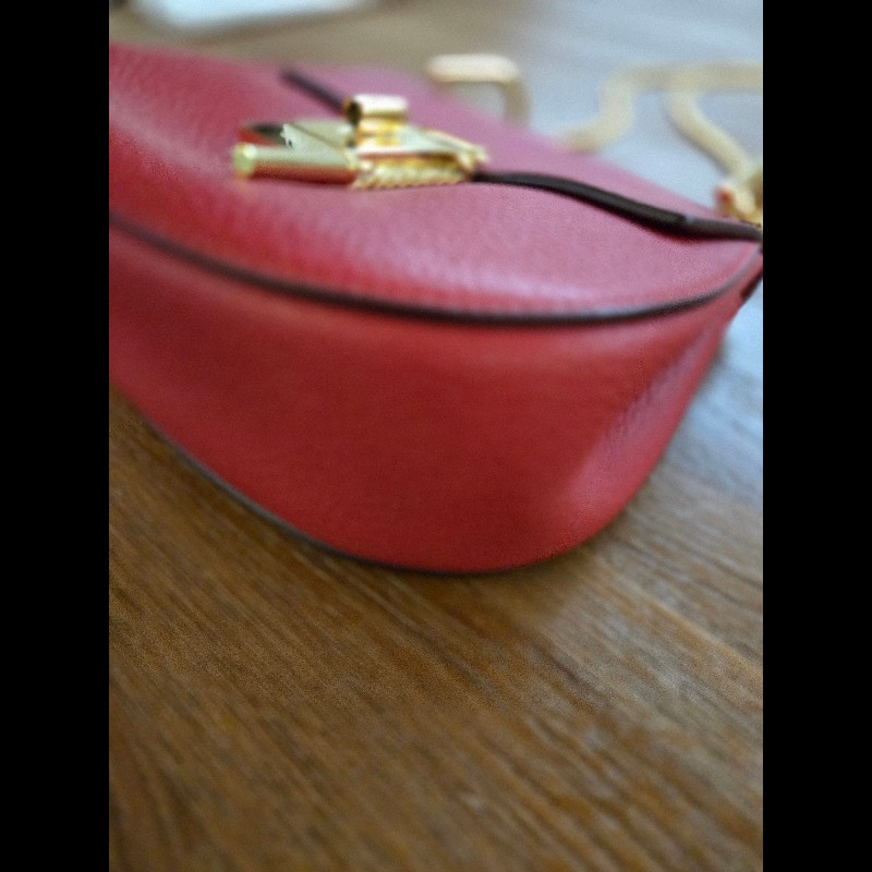 (近新閒置品)Chloe紅色牛皮小豬包-3