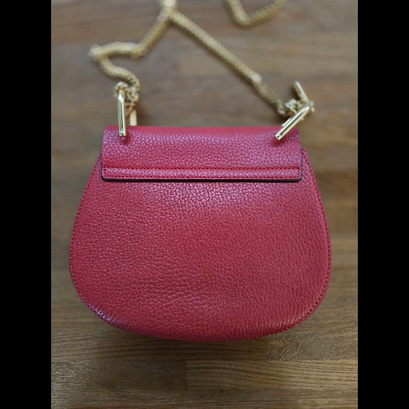 (近新閒置品)Chloe紅色牛皮小豬包-5