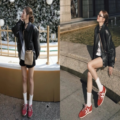 許路兒同款 HOGAN復古風格德訓鞋（紅&藍）