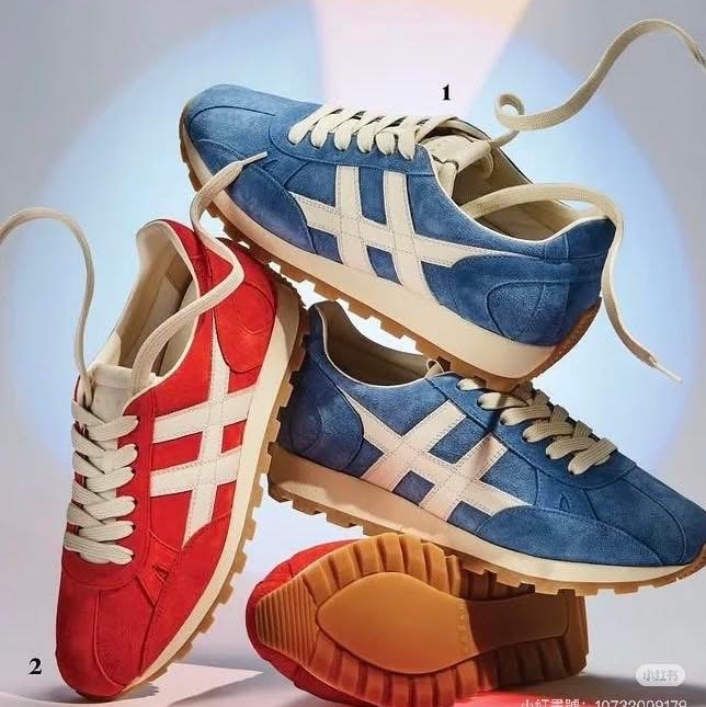 許路兒同款 HOGAN復古風格德訓鞋（紅&藍）-9