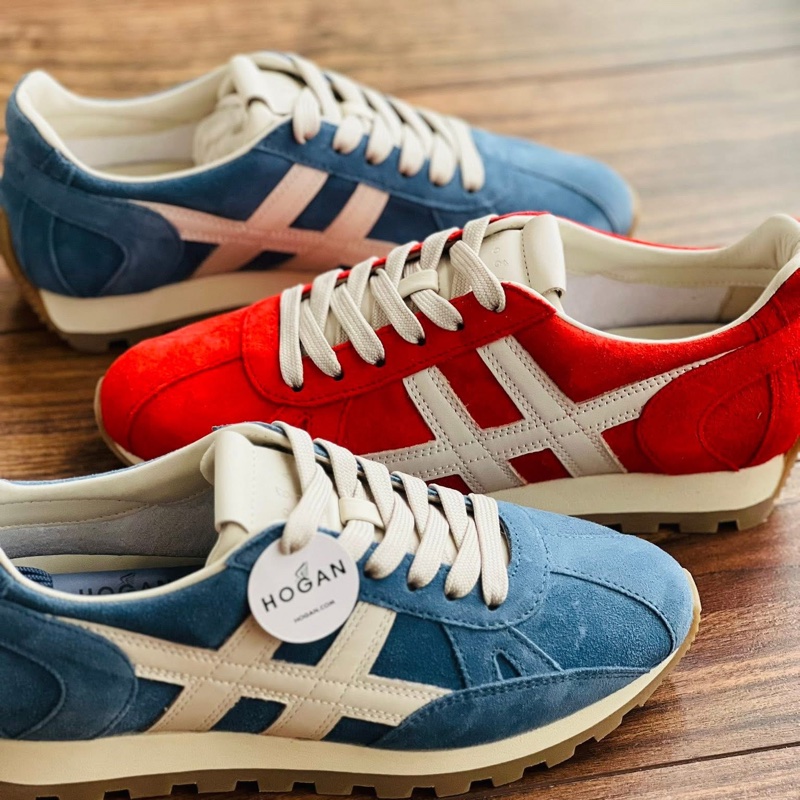 許路兒同款 HOGAN復古風格德訓鞋（紅&藍）-12