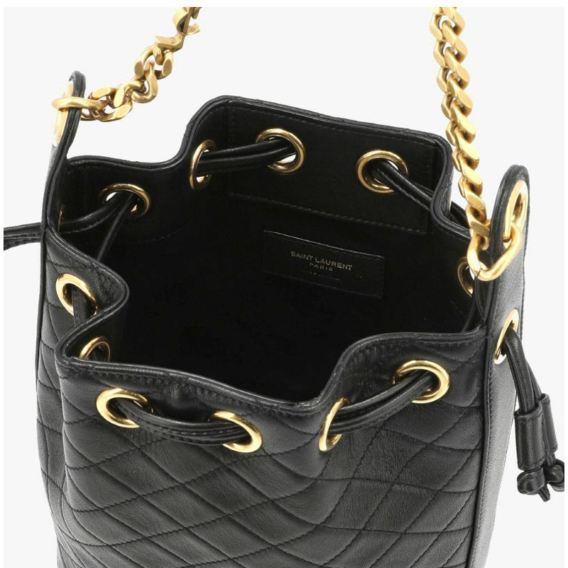 SAINT LAURENT Cassandra Monogram 絎縫鏈條水桶單肩包 840886 1EL07 1000-7