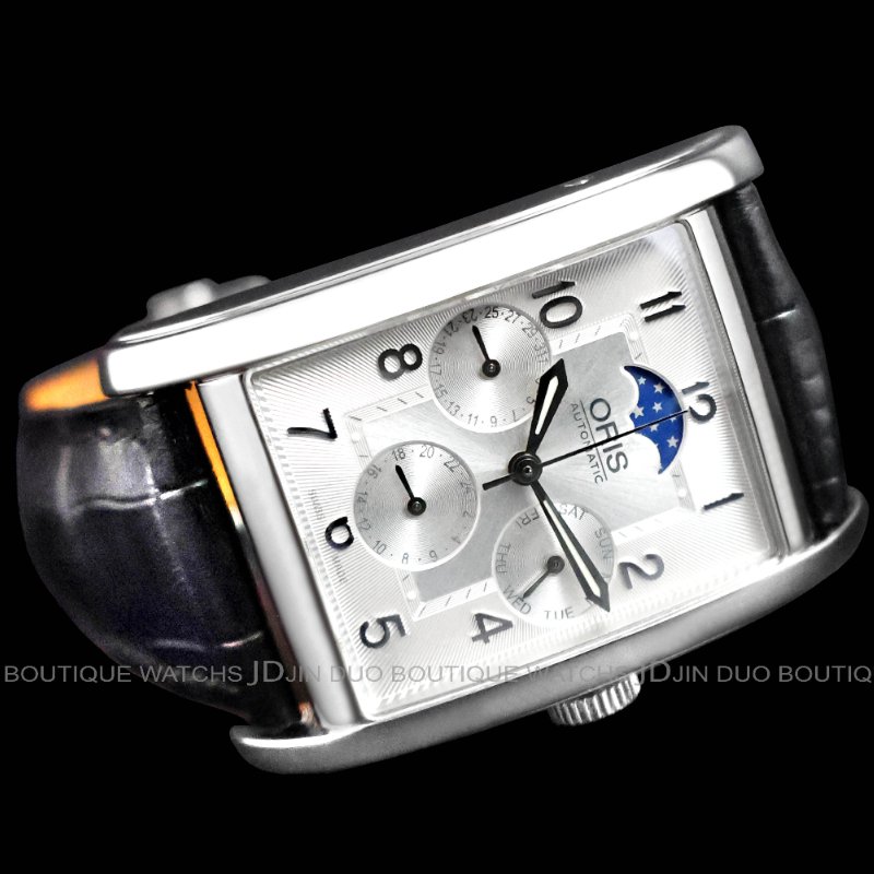 金鐸精品~W892 ORIS 豪利時 Rectangular矩形月相多功能 自動上鍊男用腕錶-1