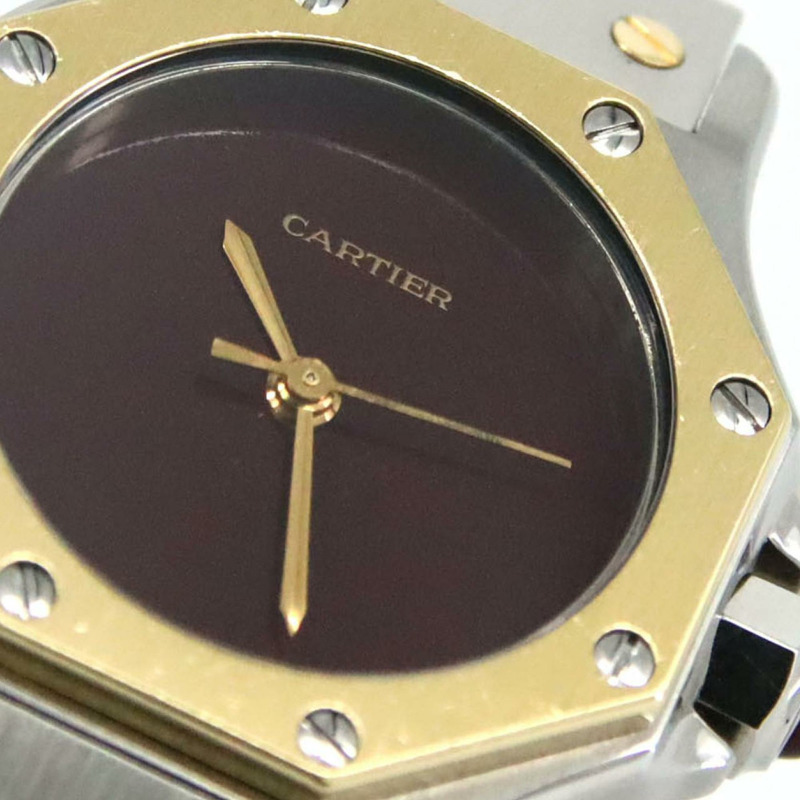 卡地亞 Santos 八角形 SM YG 組合 SSxYG 自動腕錶-6