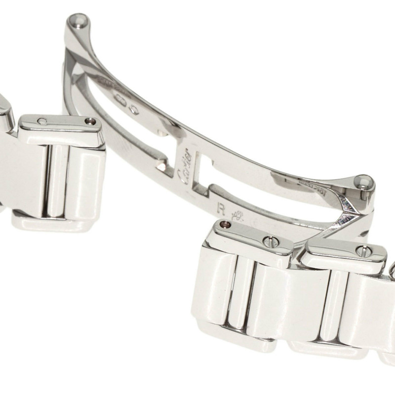 卡地亞 WE1002S3 Tank Française 小號腕錶，鑲鑽錶圈，18K 白金/18KWG/鑽石，女款-7