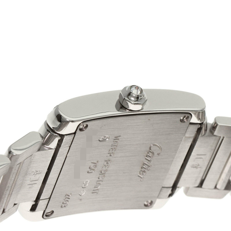 卡地亞 WE1002S3 Tank Française 小號腕錶，鑲鑽錶圈，18K 白金/18KWG/鑽石，女款-9