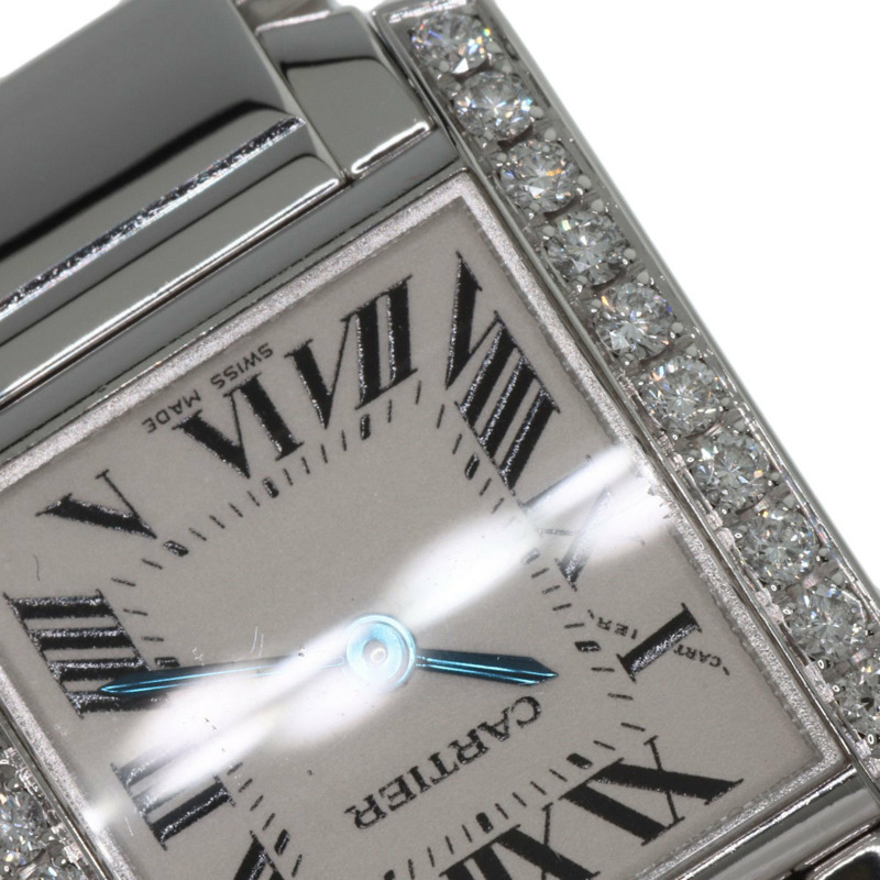 卡地亞 WE1002S3 Tank Française 小號腕錶，鑲鑽錶圈，18K 白金/18KWG/鑽石，女款-20