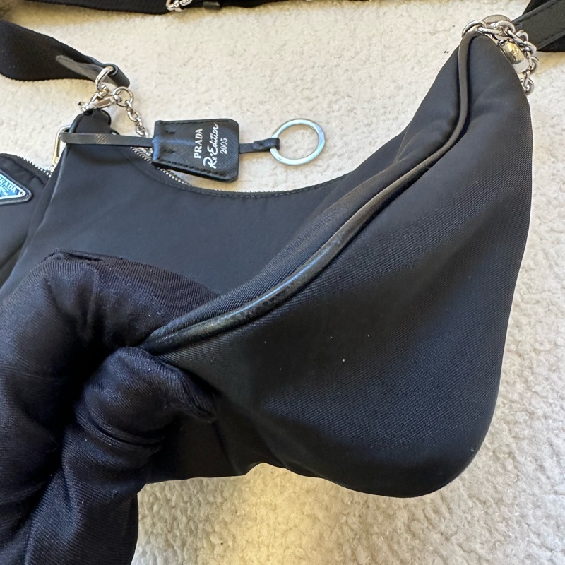 Prada經典黑色尼龍三合一包，輕微使用痕跡-2