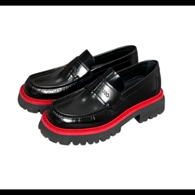 FERRAGAMO Monster 男款黑色皮革樂福鞋 US7.5碼-0