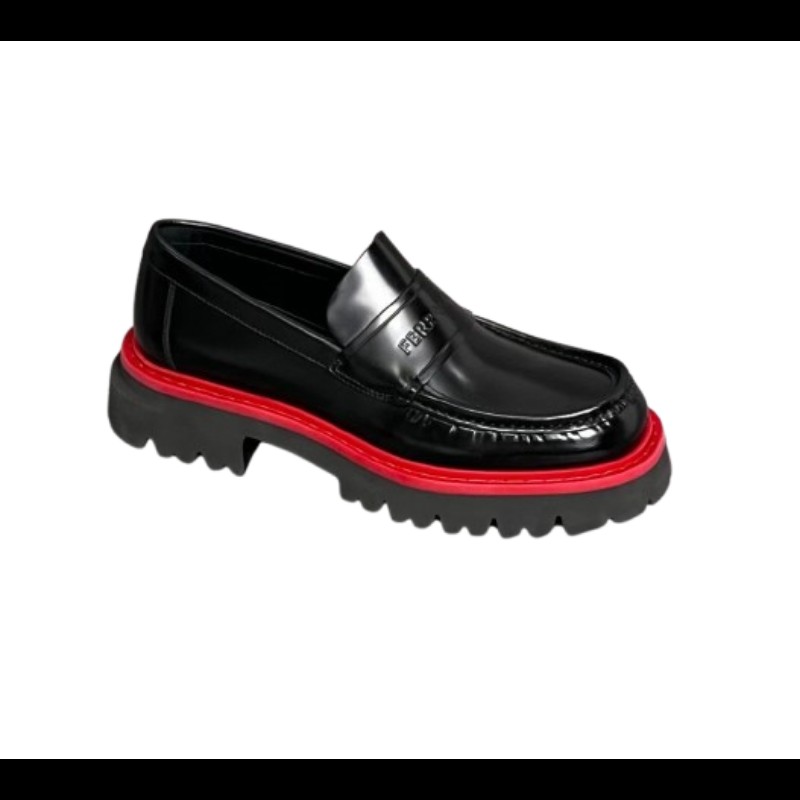 FERRAGAMO Monster 男款黑色皮革樂福鞋 US7.5碼-1
