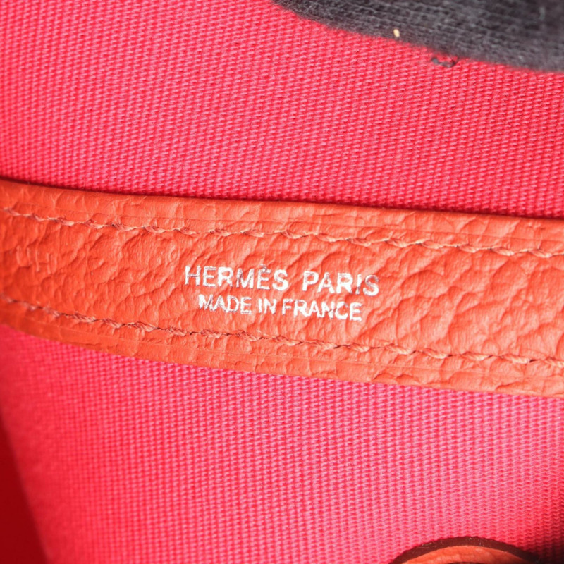 愛馬仕 (Hermes) Garden Party TPM Verso Rouge Venetian Duchess 手提包,皮革和帆布,Toile Officier 印花,女士,紅色-3