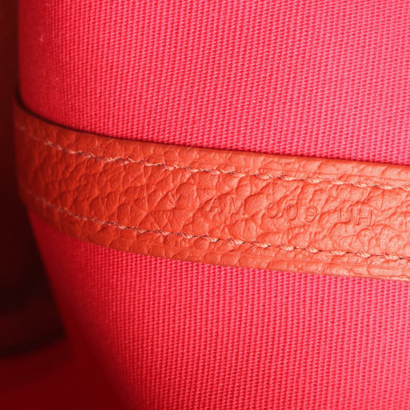 愛馬仕 (Hermes) Garden Party TPM Verso Rouge Venetian Duchess 手提包,皮革和帆布,Toile Officier 印花,女士,紅色-4