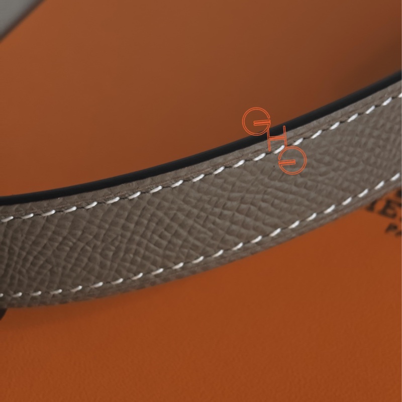 愛馬仕大象灰玫瑰金凱莉扣皮帶kelly belt ( 全新品）-4