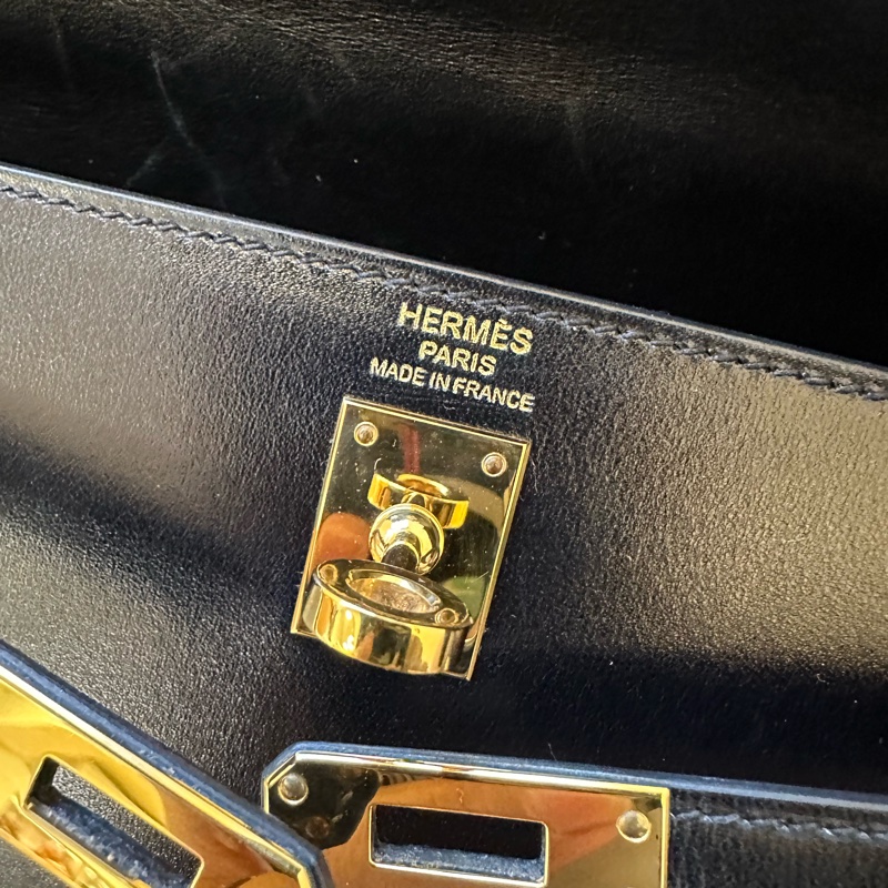 愛馬仕Hermes Kelly 25黑金Box皮，C刻。-5