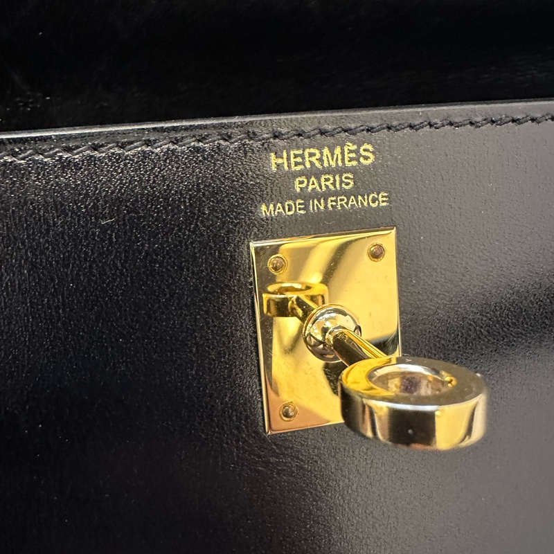 愛馬仕Hermes Kelly 25黑金Box皮，C刻。-8